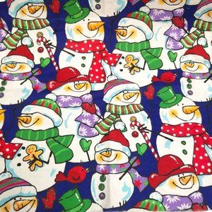 Snowmen Friends Christmas Cotton Fabric Remnants Hancock Fabrics Sewing Crafting